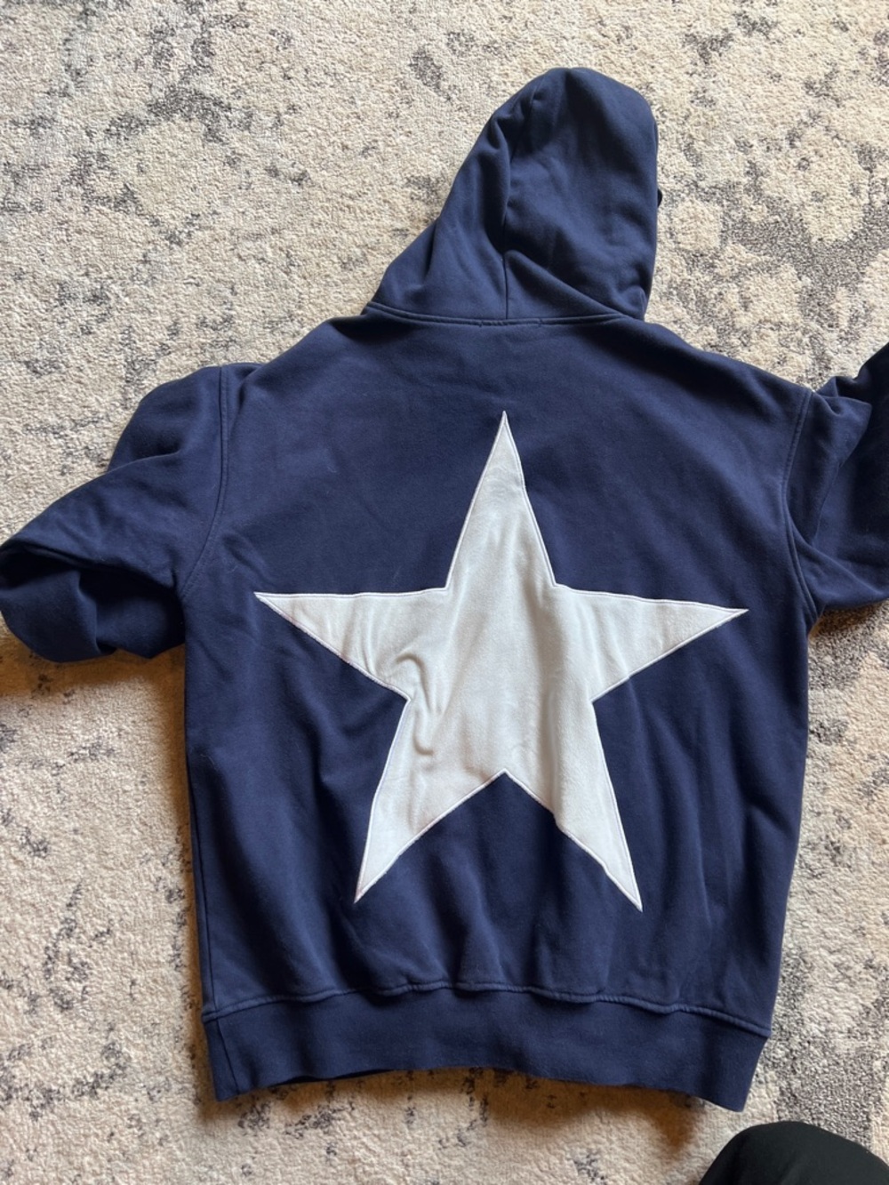 Aelfric Eden Navy Blue Hoodie with White Star Graphic - Picture 9 of 10